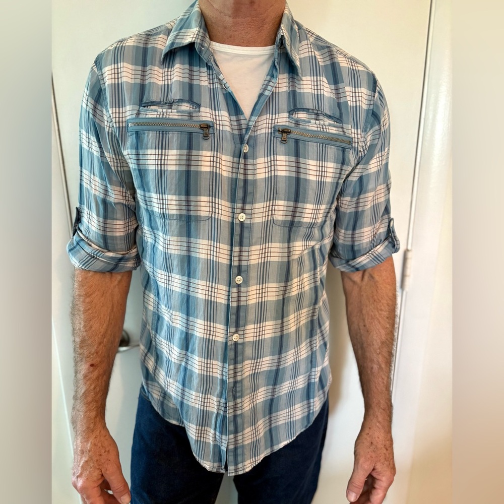 Blue Plaid Men's Shirt